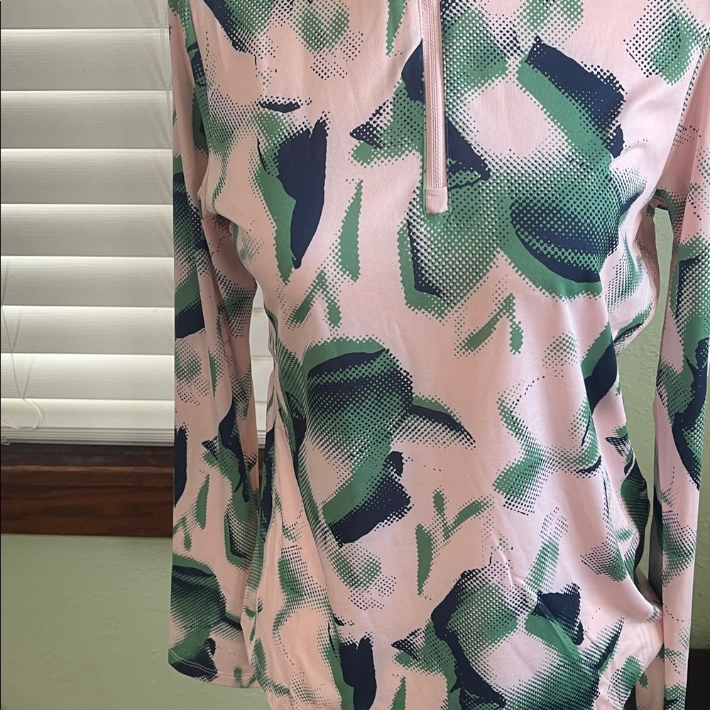 adidas Women's Pink and Green Long Sleeve Top - Picture 3 of 7